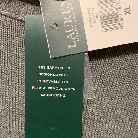 Ralph Lauren Gray Crewneck Sweater with Embellishments - Picture 9 of 9